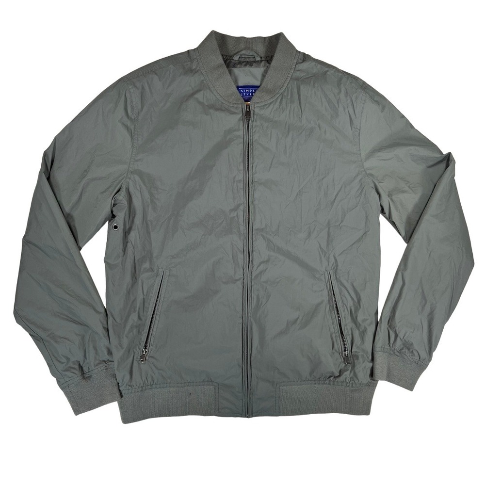 Simply Styled Mens Gray Full Zip Lightweight Bomber Jacket Size M Sears